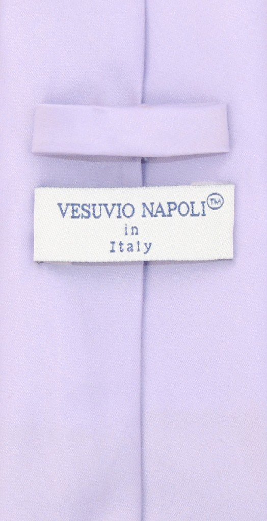 Vesuvio Napoli NeckTie Solid EXTRA LONG Lavender Purple Color Men's XL Neck Tie