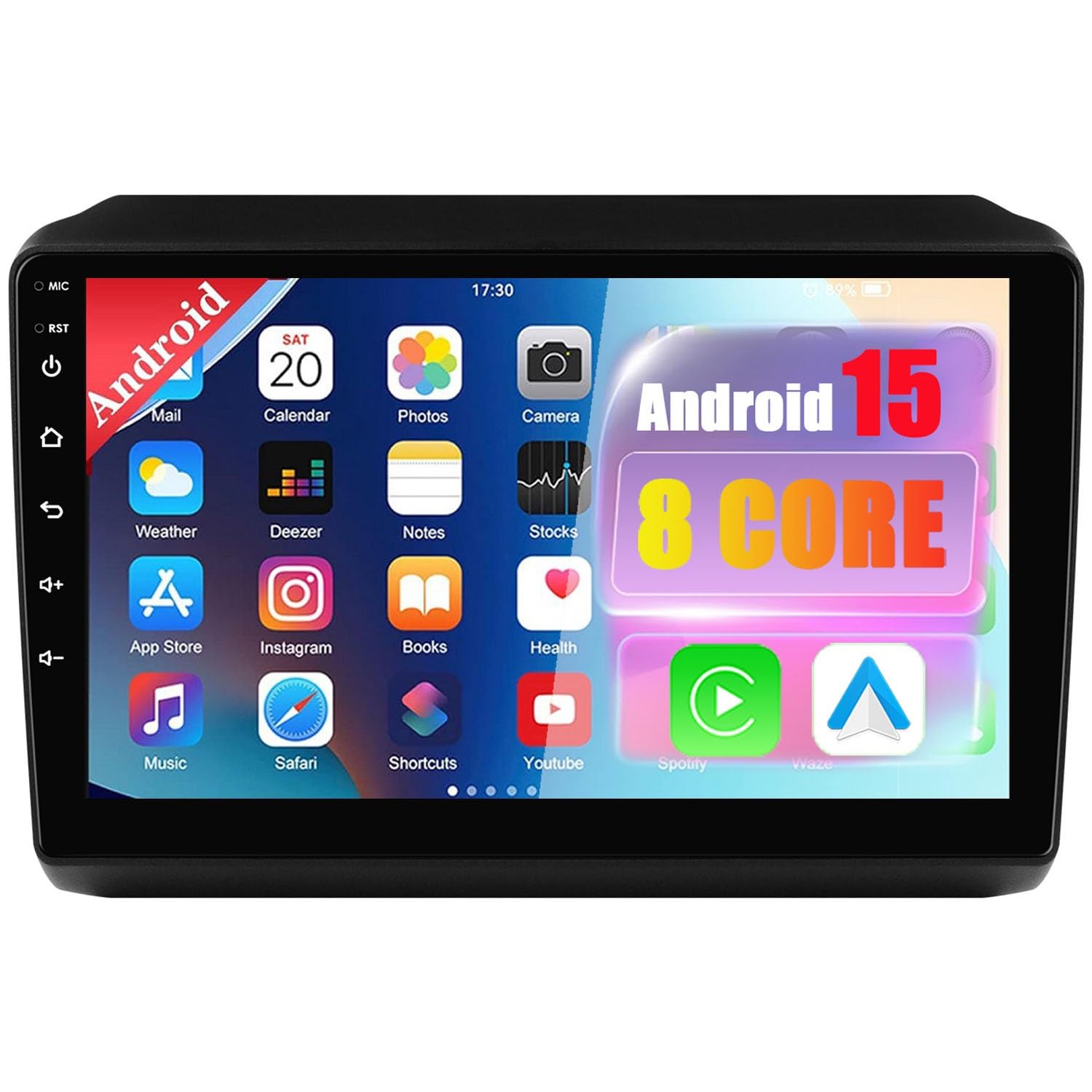 Android 15 CarPlay Android Auto Bezprzewodowe radio samochodowe do Citroena Jumpera 2 2016-2022, 9-calowe radio samochodowe z GPS, WiFi, Bluetooth, FM, RDS, kamera tylna (8-rdzeniowy (6 GB +