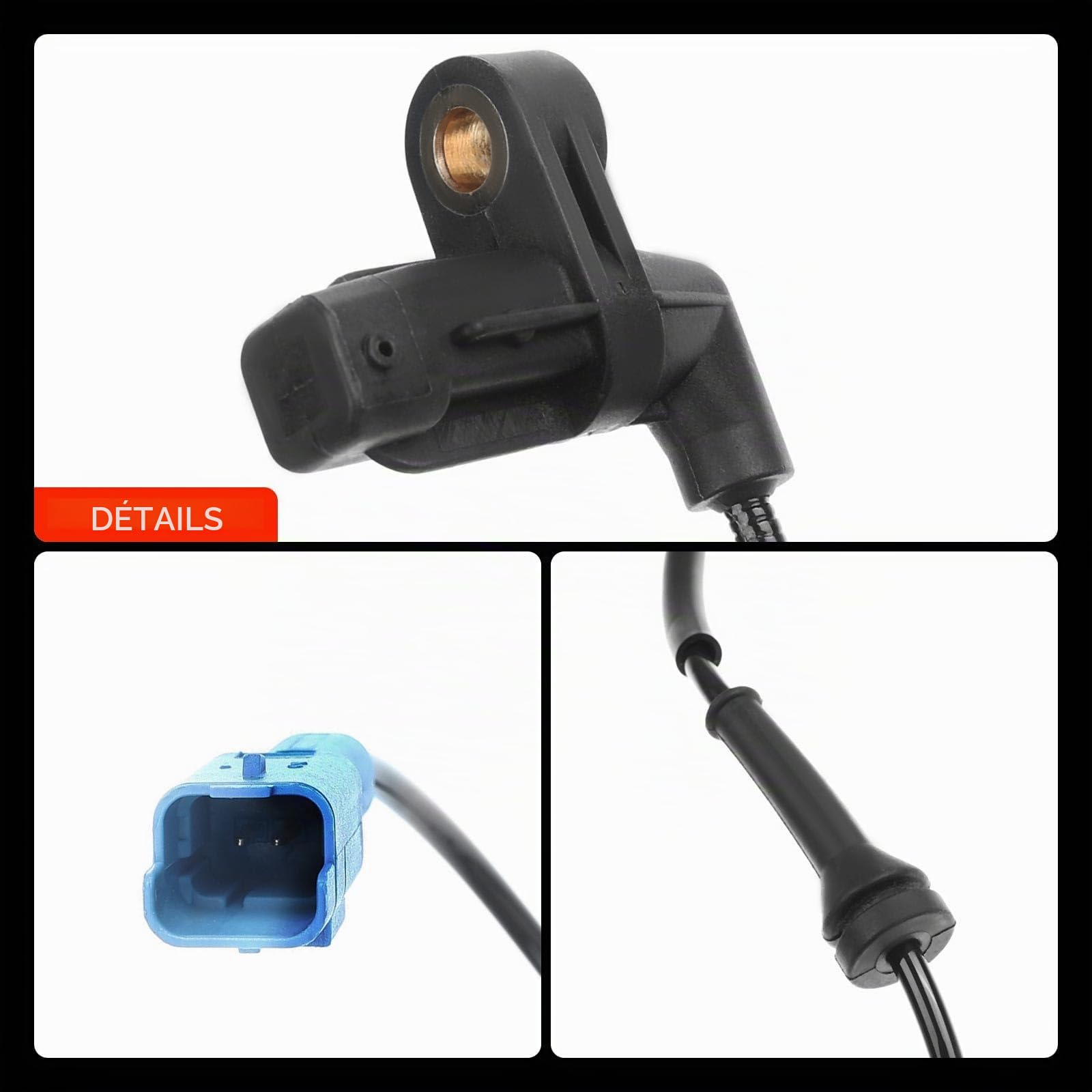 Frankberg Capteur ABS 2-Pôles Compatible avec 206 CC 2D 206 Hayon 2A/C 206 SW 2E/K 206+ 2L 2M 206 Berline Remplacer# 9661738680