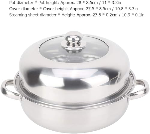 Miniatura 2 de Bollos de vapor Horno 28CM Acero inoxidable sola capa Stockpot Hotpot Vaporizador de alimentos Olla Utensilios de cocina Cocina doméstica