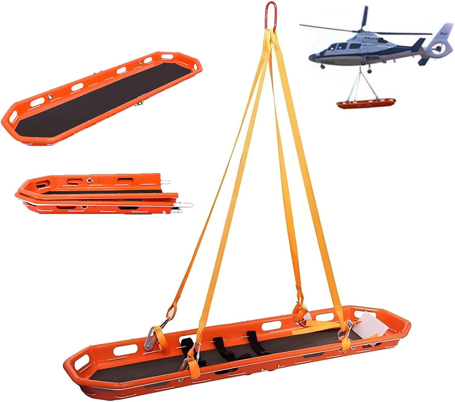 Foldable Helicopter Rescue Stretcher - Detachable Emergency Medical Basket with Special Sling for Patient Transport, Ideal for First Responders and Rescue Operations