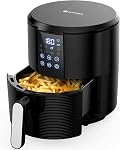 Kitcher Air Fryer, 3.5 Quart Hot Air Fryers Oven with 8 Presets LED Touch Digital Screen Nonstick Fry Basket Adjustable Temperature Timer 50 Recipes Cookbook