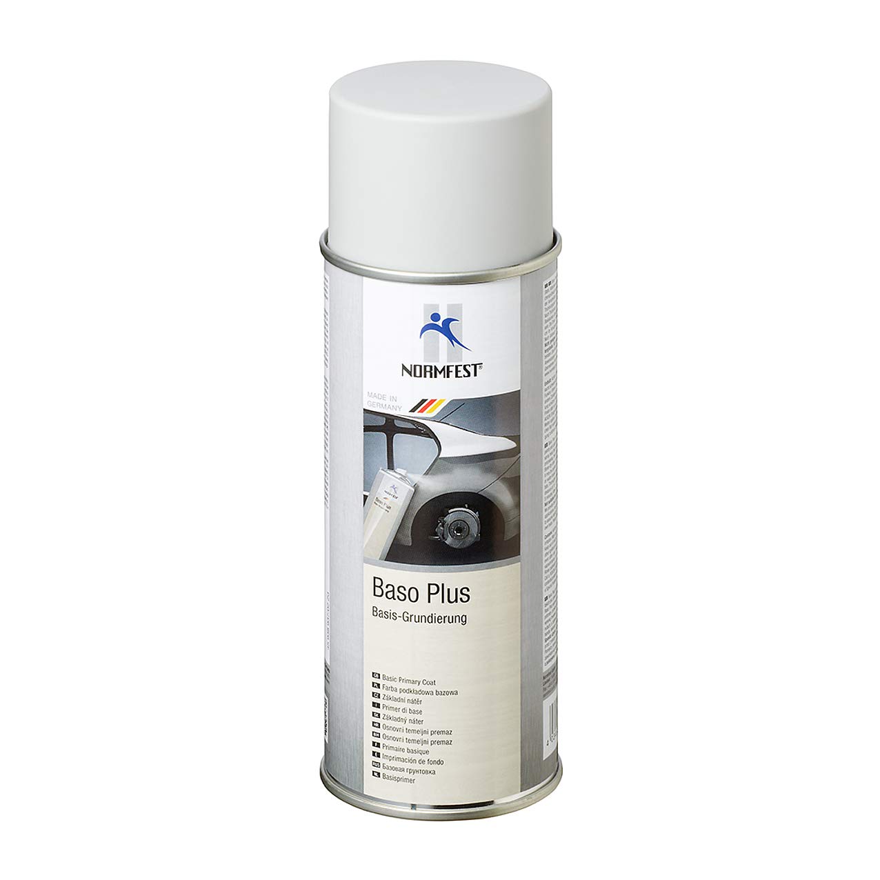 AUPROTEC Pistolengriff + Normfest Grundierung Haftgrund Füller Baso+ Lack Rostschutzgrundierung Spray grau 6x 400ml