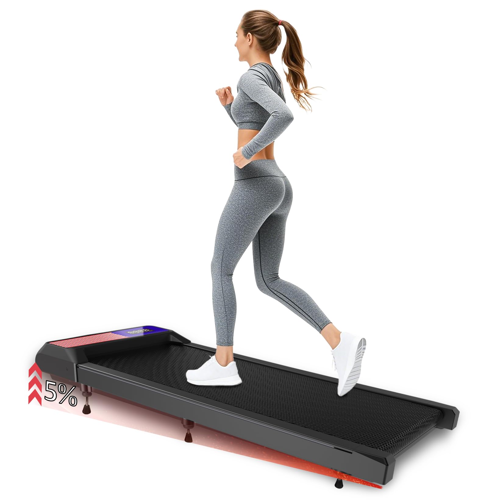 Upreign 2025 Walking Pad Treadmill,Portable Under Desk Treadmill for Home & Office,2 in 1 Folding Walking Pad with Incline,Walking Pad with Remote Control,LED Display,Smart App