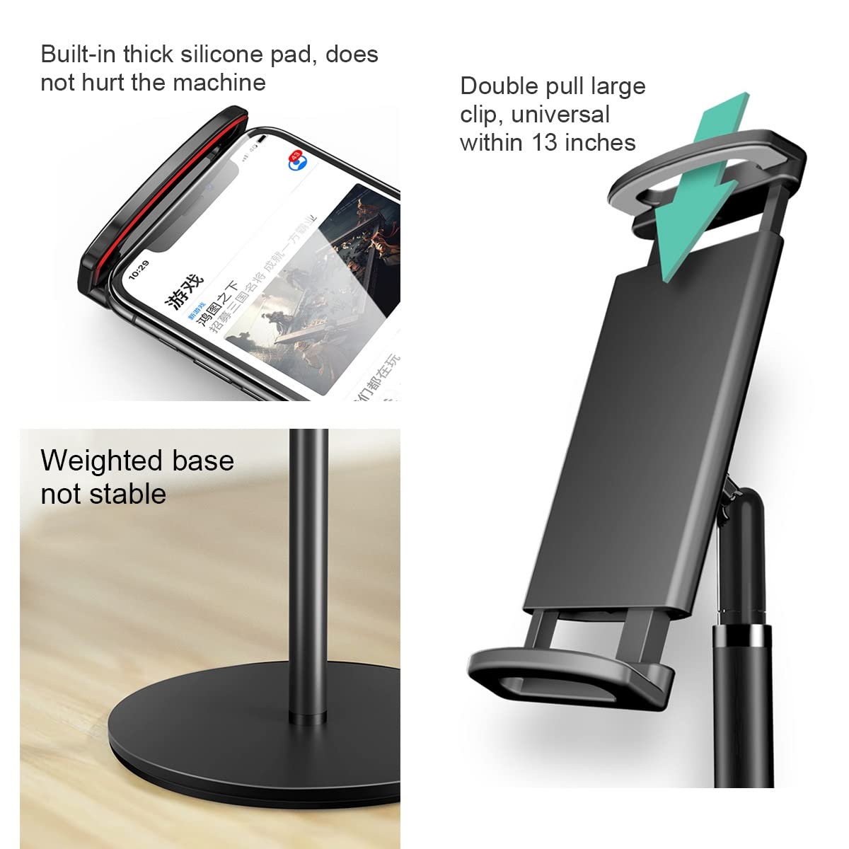 Escritorio fijo con perilla ajustable en altura con base resistente, diseño ergonómico para oficina en casa, fácil instalación, ideal para trabajar y estudiar, soporta mayor comodidad y productividad
