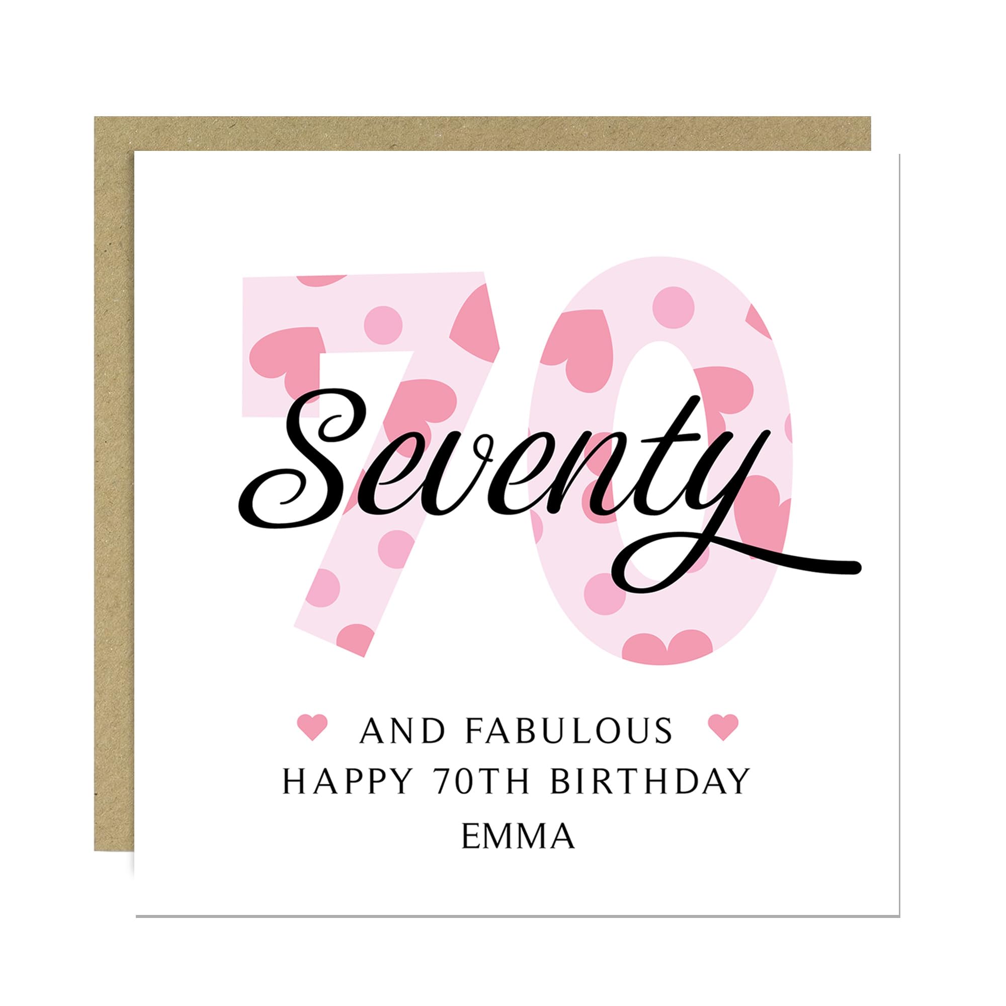RED OCEAN Personalised 50 And Fabulous Birthday Cards For Women 30th 40th 50th 60th 70th Birthday Card For Women With Envelope Included Any Name Mum Auntie Nan Nanny (70th Birthday Card)