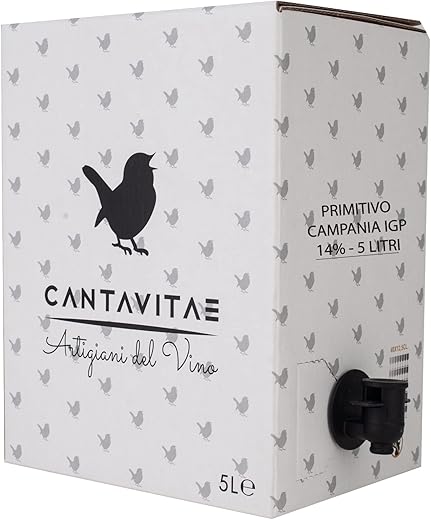PRIMITIVO IGP IGT Bag in Box 5 L Red Campania 14% Bulk by Farm