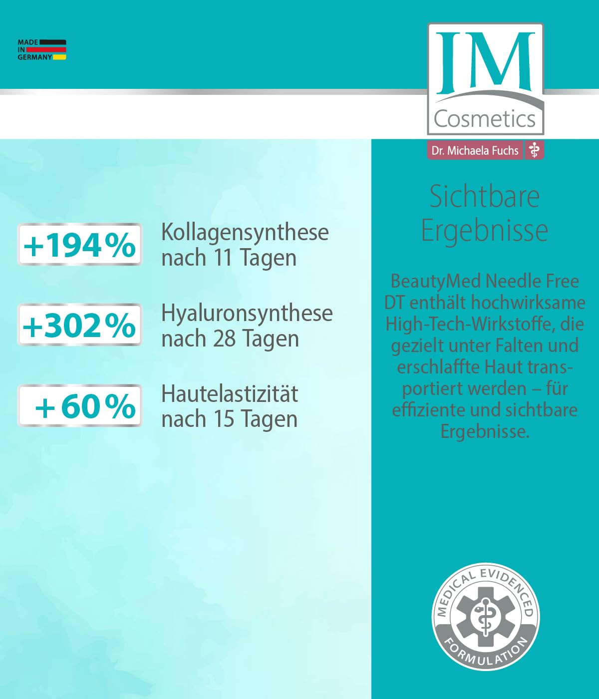 Genius IM Cosmetics BeautyMed Needle Free DT Deluxe-Set 4-tlg. - Anti-Aging Tagescreme & Nachtcreme, Gesichtsserum & Augencreme- mit Hyaluronsäure, regt Kollagen an, Anti Falten Dr. Michaela Fuchs