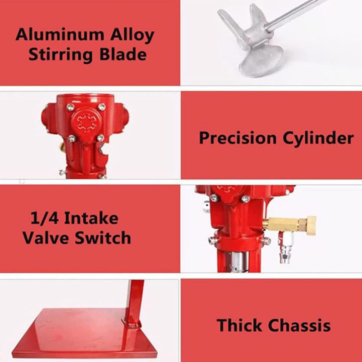 Mezclador neumático, mezclador de pintura, mezclador vertical, mezclador de elevación automática de acero inoxidable de 5 gal/20 l, para materiales de revestimiento de pintura