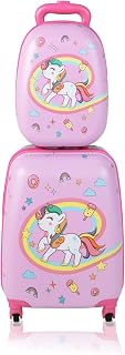 2PC Kids Luggage, 12" & 16" Kids Carry On Luggage Set with 4 Spinner Wheels, Lightweight Rolling Spinner Suitcase for Children Toddlers Boys and Girls Travel