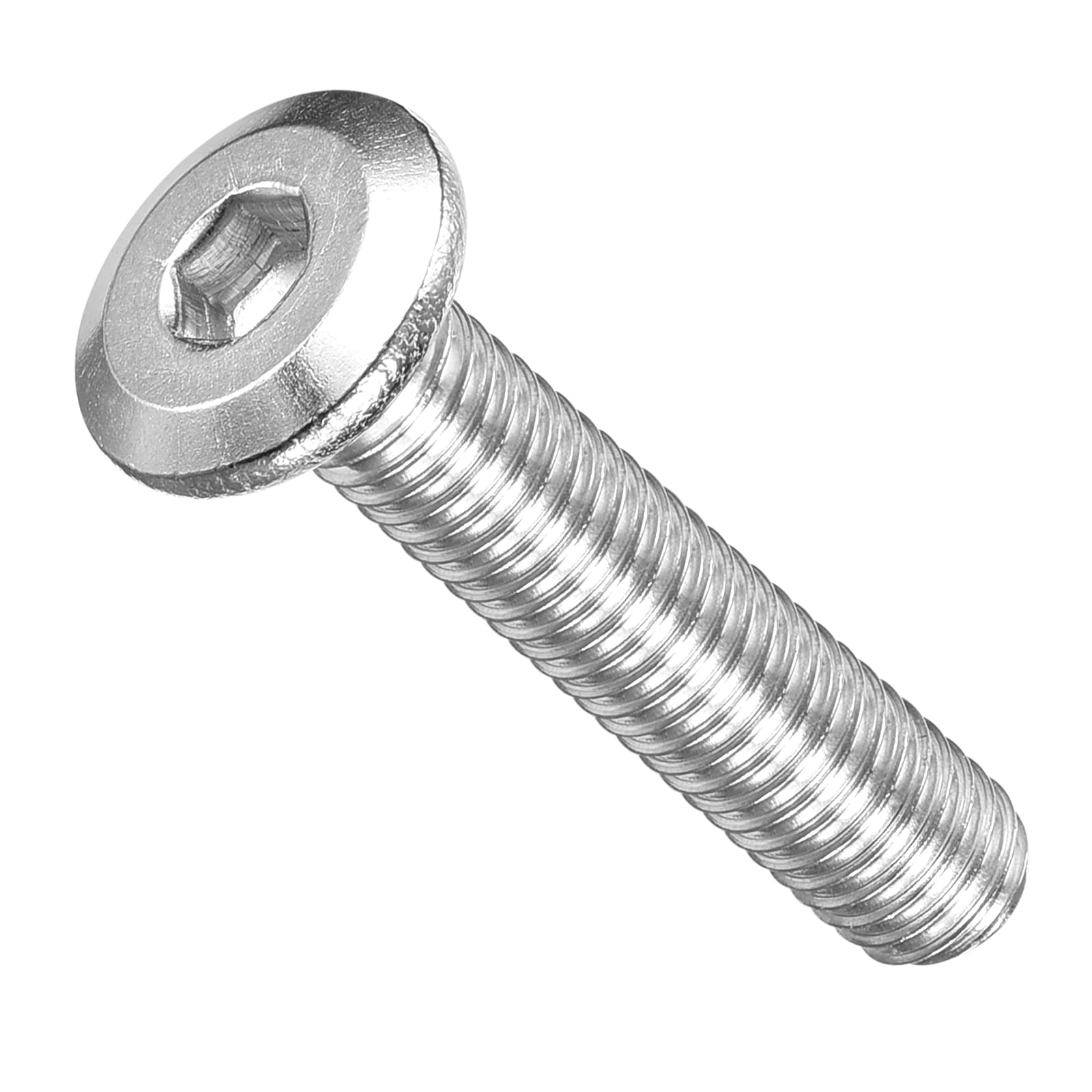 METALLIXITY Flat Head Hex Socket Cap Screws Bolts(M5-0.8x25) 30Pcs, 304 Stainless Steel Hex Socket Furniture Bolts Screws