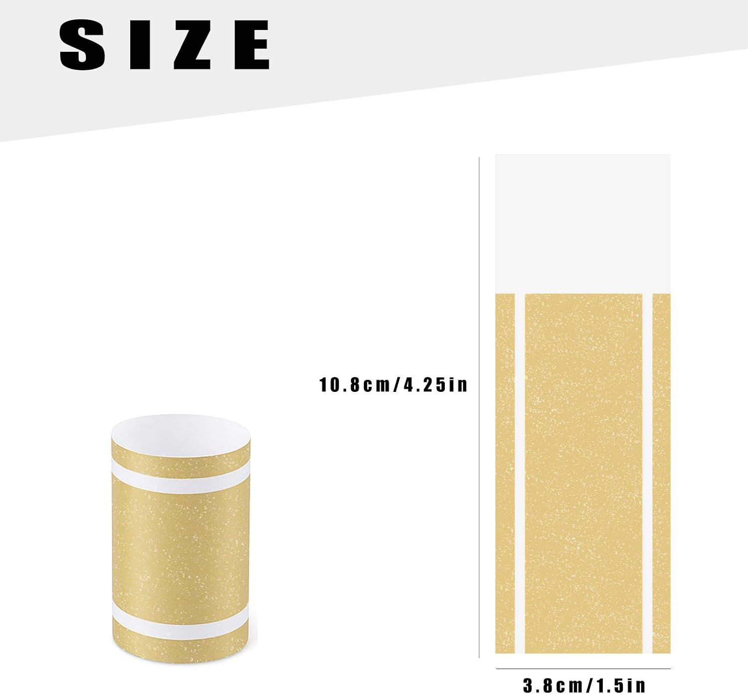 100 Pcs Napkin Bands - Paper Napkin Rings Self Adhesive(Gold)