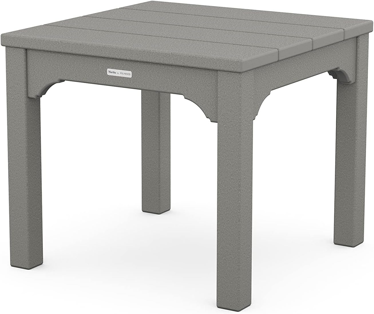 Martha Stewart by POLYWOOD Chinoiserie 3-Piece Outdoor Rocking Chair Set with Patio Side Table, Slate Grey, HDPE All-Weather Furniture, Classic Porch Rockers for Deck, Garden & Backyard, Made in USA