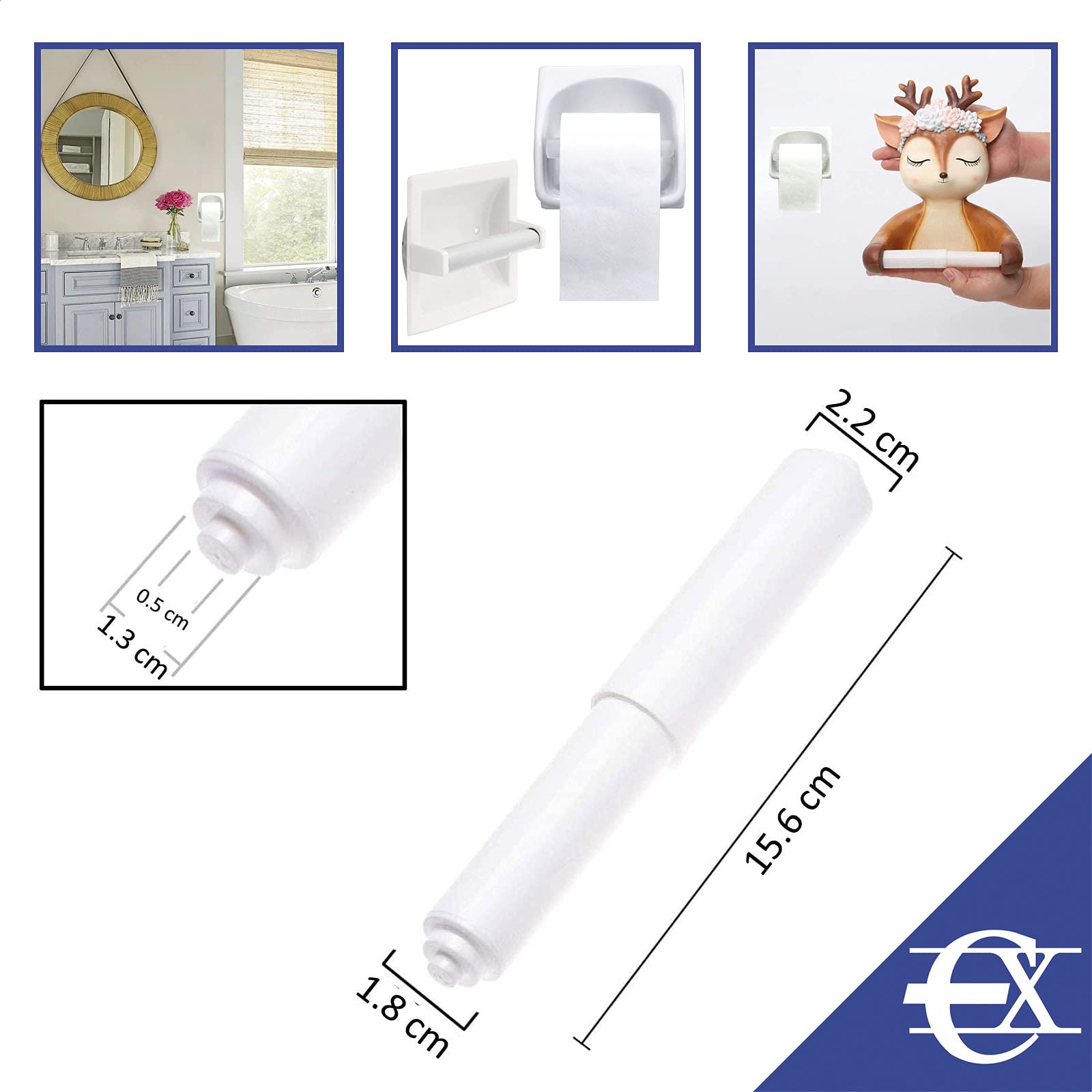 Toilettenpapierhalter-Stange Aus Edelstahl – Federbelastet, Silber, Einfach Zu Wechseln