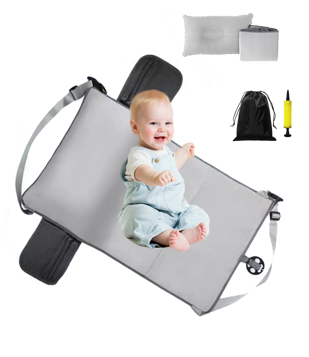 Toddler Airplane Bed, 2025 New Portable Baby Travel Essentials for Flying, Airplane Travel Essentials Kids Reduce Mother's Fatigue, Toddler Airplane Bed, Baby Travel Gear Includes A Storage Bag