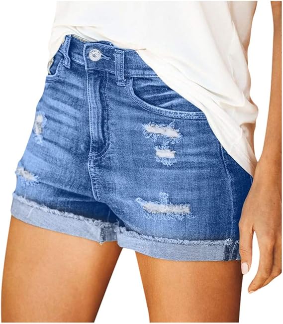 Amazon ショートパンツ レディース Yuede 1 デニムショート デニム 短パン ルームパンツ ハーフパンツ ボトムス 裾ロールアップ イージーパンツ 美脚 カジュアル 着痩せ シンプル 快適 薄手 お出掛 用途自由 日常 夏 夏物 ショートパンツ 通販