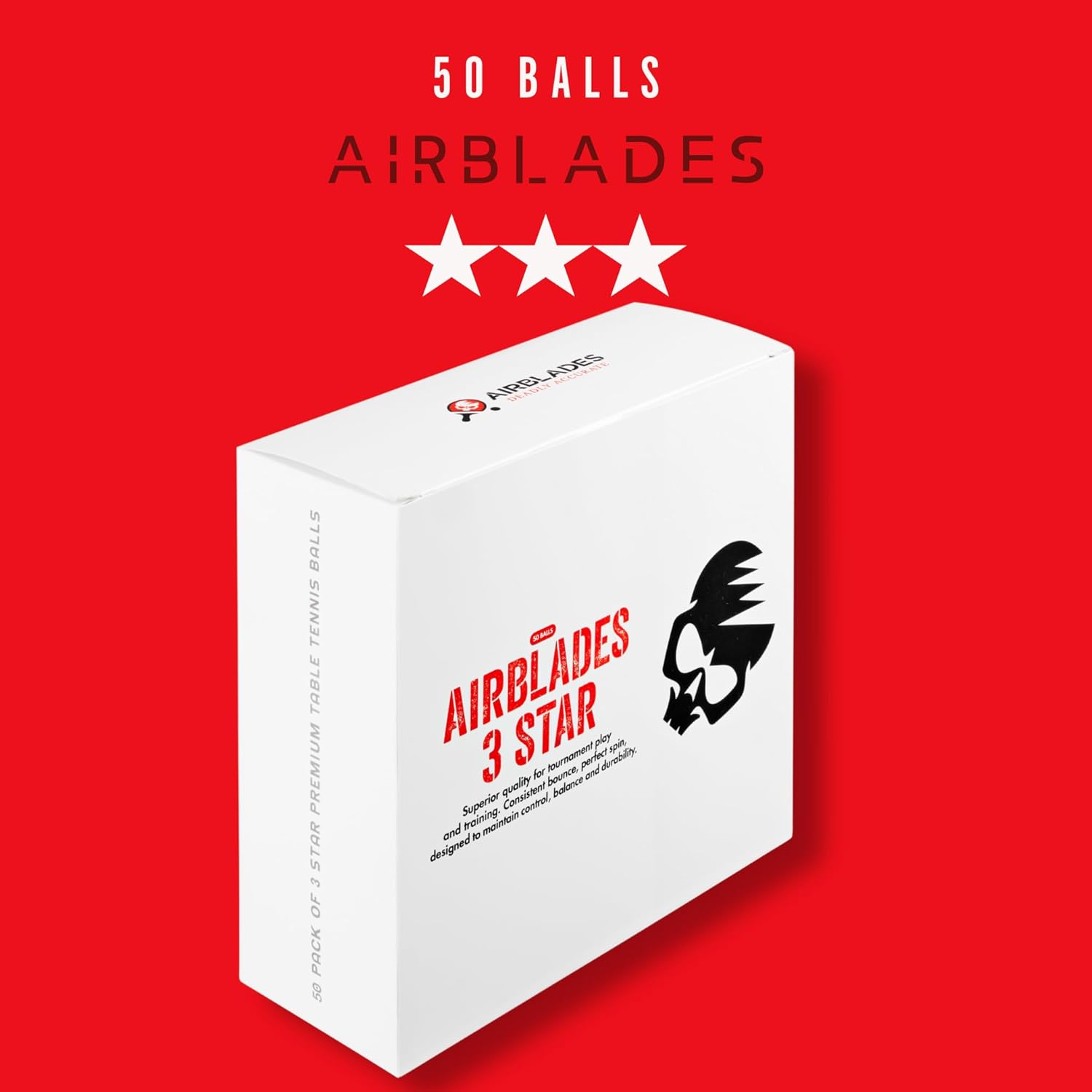 3 Star Ping Pong Balls | High Performance, Table Tennis Balls for Tournament Play & Training | Advanced ABS Plastic | Regulation Standard Ping Pong Balls | 50 Pack