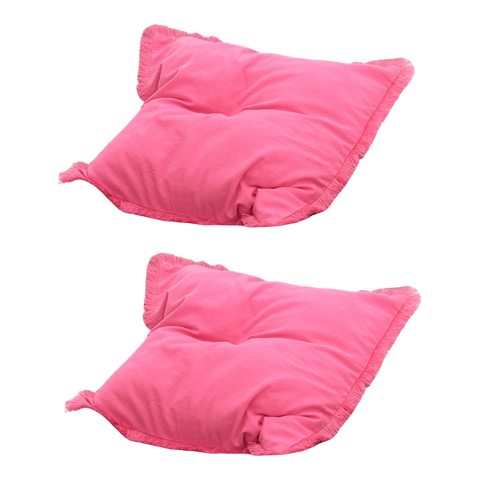 LiRRvb Textured Velvets Pillow Shams Bohemians Tassels Accent Couch Bedroom Decoration Square Pillowcase 18x18inch Velvets Throw Pillow Covers with Tassels