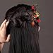 Retro Flower Hairpins Japanese Floral Hair Sticks Hair Pins for Women 4 PCS Chinese Hair Sticks Retro Hairpins Japanese Hair Chopsticks Flower Hair Accessories for Women Long Hair