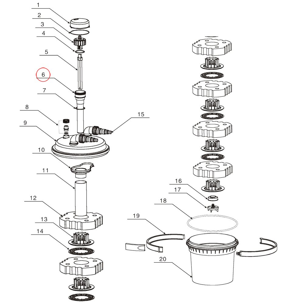 SunSun część zamienna do ciśnieniowego filtra do oczka wodnego CPF-280 rura kwarcowa, ciśnieniowy filtr do oczka wodnego lampa UVC 11 W, wydajny system filtracyjny do oczka wodnego 9000 l/h