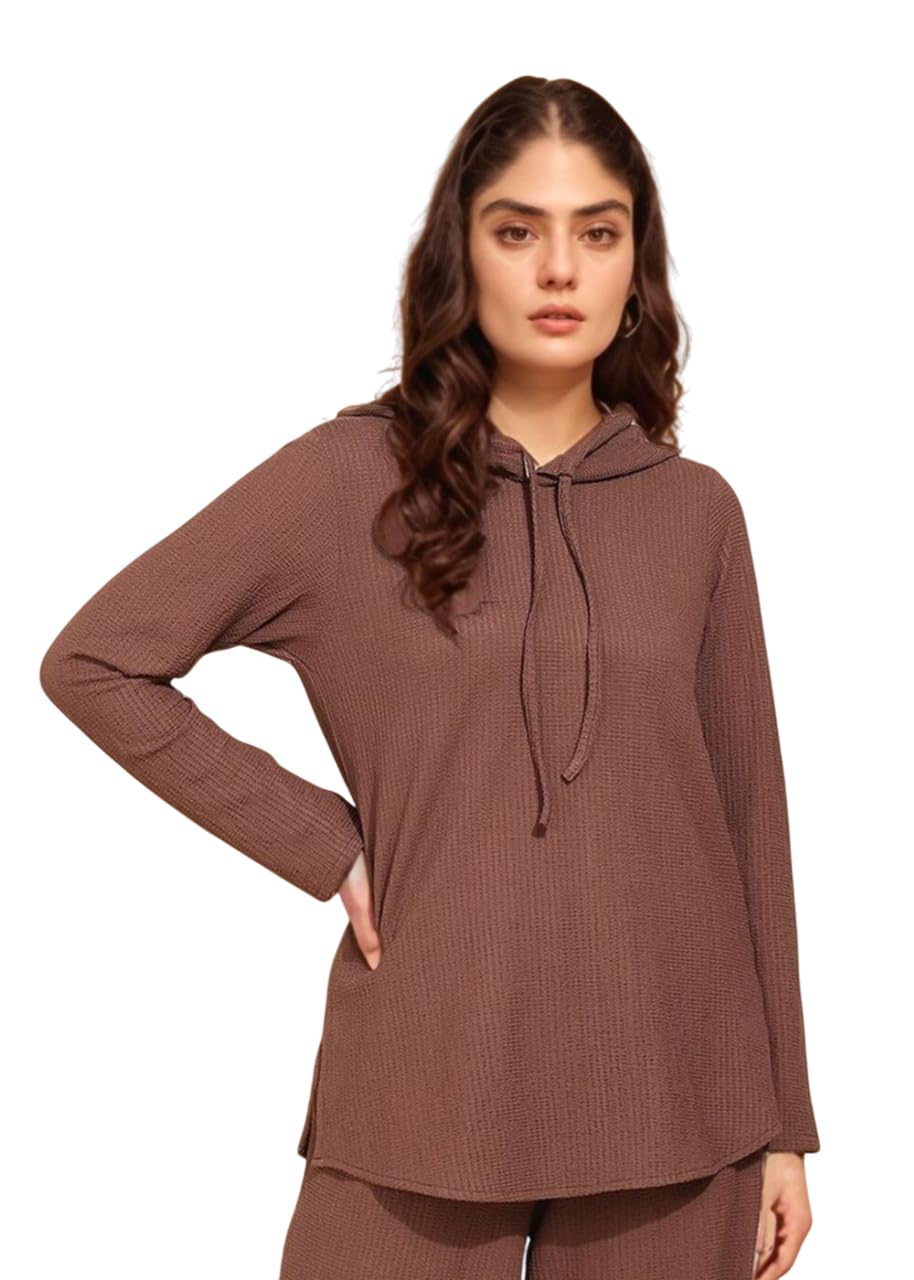 masalli fashion Women's Texture Hooded Neck Top-picture-28