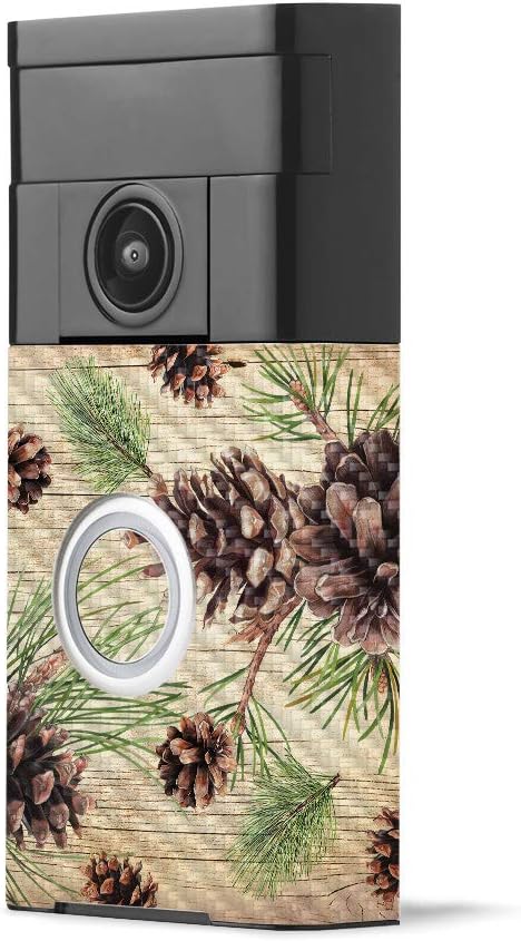 MightySkins Carbon Fiber Skin for Ring Video Doorbell - Pine Collage | Protective, Durable Textured Carbon Fiber Finish | Easy to Apply, Remove, and Change Styles | Made in The USA
