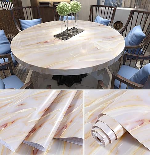 Miniatura 2 de MULLSAN 24 x118  oro agua ondulación mármol aspecto papel granito papel pintado cáscara y palo para muebles de gabinete de encimera renovado PVC