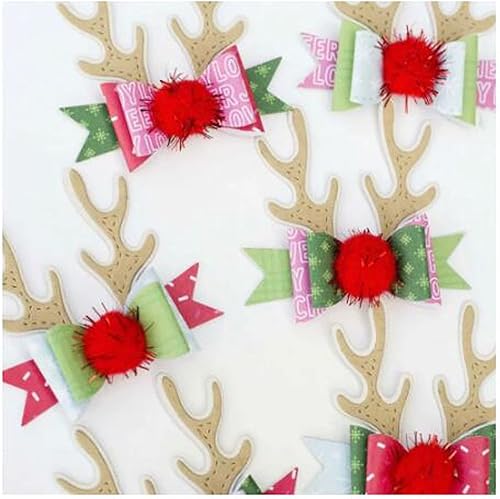 Miniatura 2 de Corbata de ciervo de Navidad troqueles de metal troqueles de corte de clip de ciervo de Feliz Navidad plantillas de corte de troqueles de bricolaje