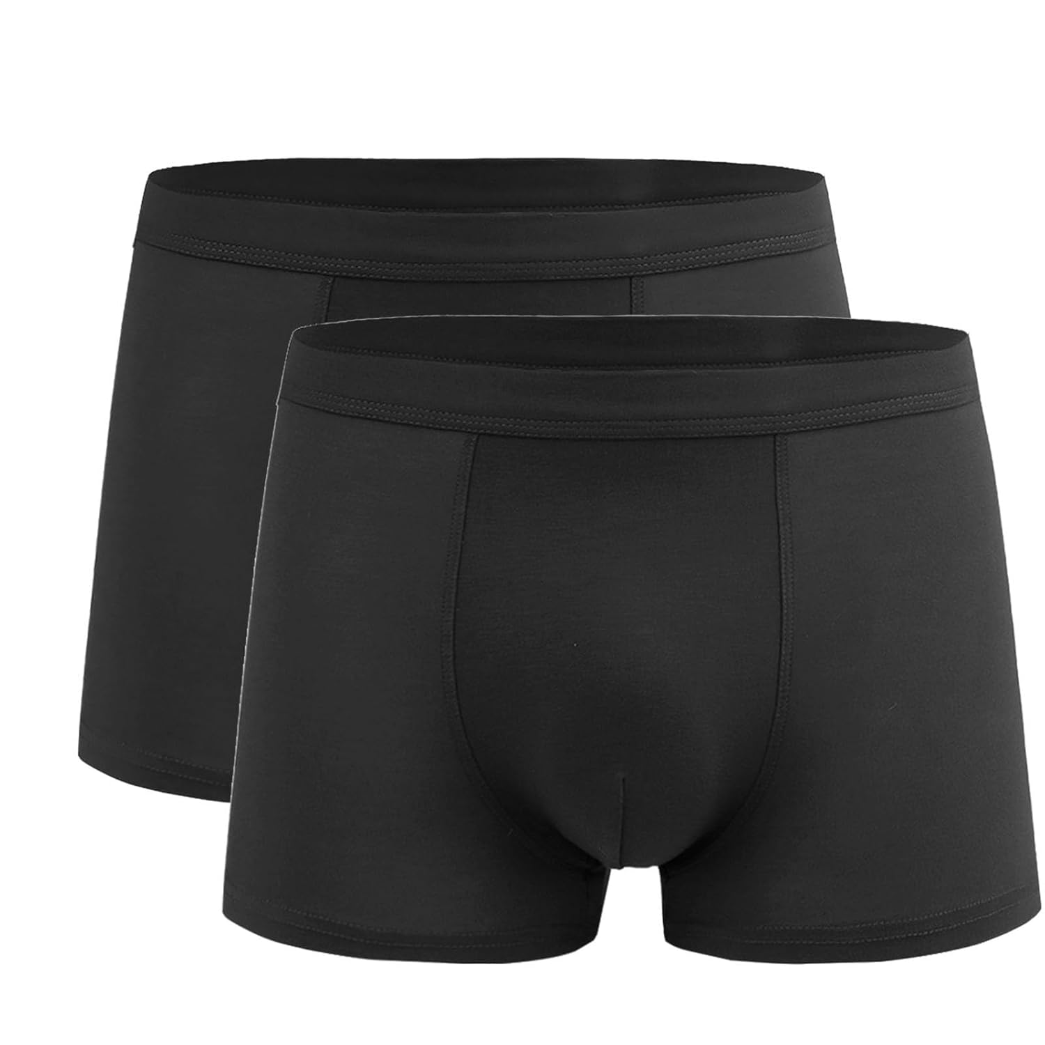 Mens 2 Pack Plus Size Boxer Underwear Solid Color High Stretch Panties Comfortable Breathable Basic Briefs