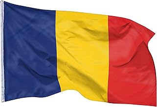 PHENO FLAGS Drapeau Roumanie 90x150cm – roumain - résistant aux intempéries, avec œillets en laiton, 100% polyester, coutures doubles robustes et couleurs éclatantes – pour les passionnés de drapeaux
