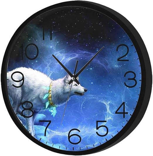 Amazon Co Jp オオカミの壁紙 置き時計 掛け時計 壁掛け時計 電池のタイプ 丸い時計 ペインティング サイレント デジタル時計 おしゃれ 家の装飾 実用的 ギフト 10インチ 12インチ ホーム キッチン