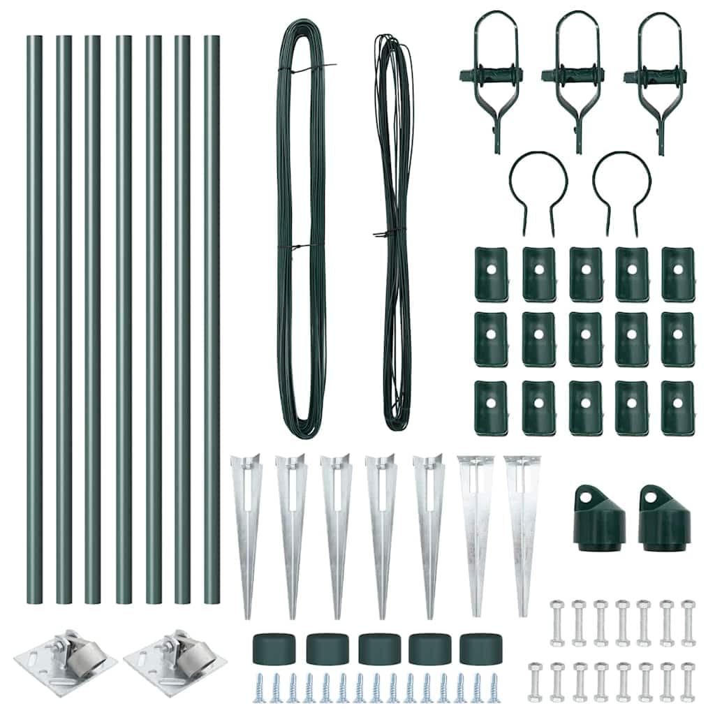 Pali per recinzione con manicotto a incastro, in acciaio verniciato a polvere, 7 pezzi, 3,2 x 80 cm, per recinzione da giardino, recinzione frangivista, terrazza, terreno, costruzione di