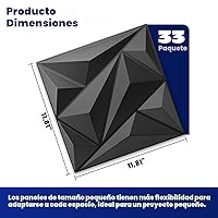 Vista 2 de Art3dwallpanels Paquete de 33 paneles de pared 3D de diamante para decoración de pared interior, paneles de pared con textura de flores de PVC