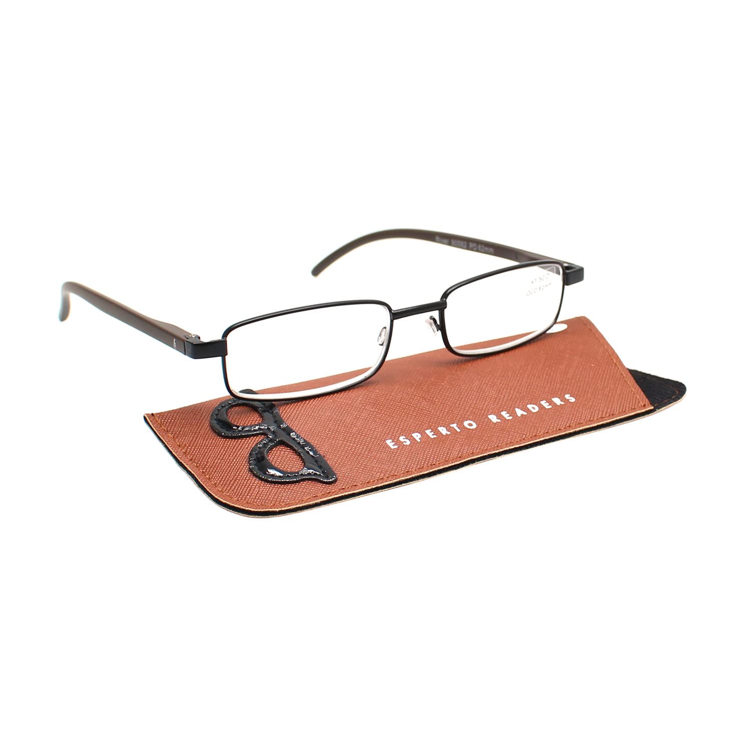 Esperto Readers River Unisex Reading Glasses +1.00 to +3.00 Power - Matt Black With Brown Sides (+2.50) (B092356B61) Amazon Price History, Amazon Price Tracker