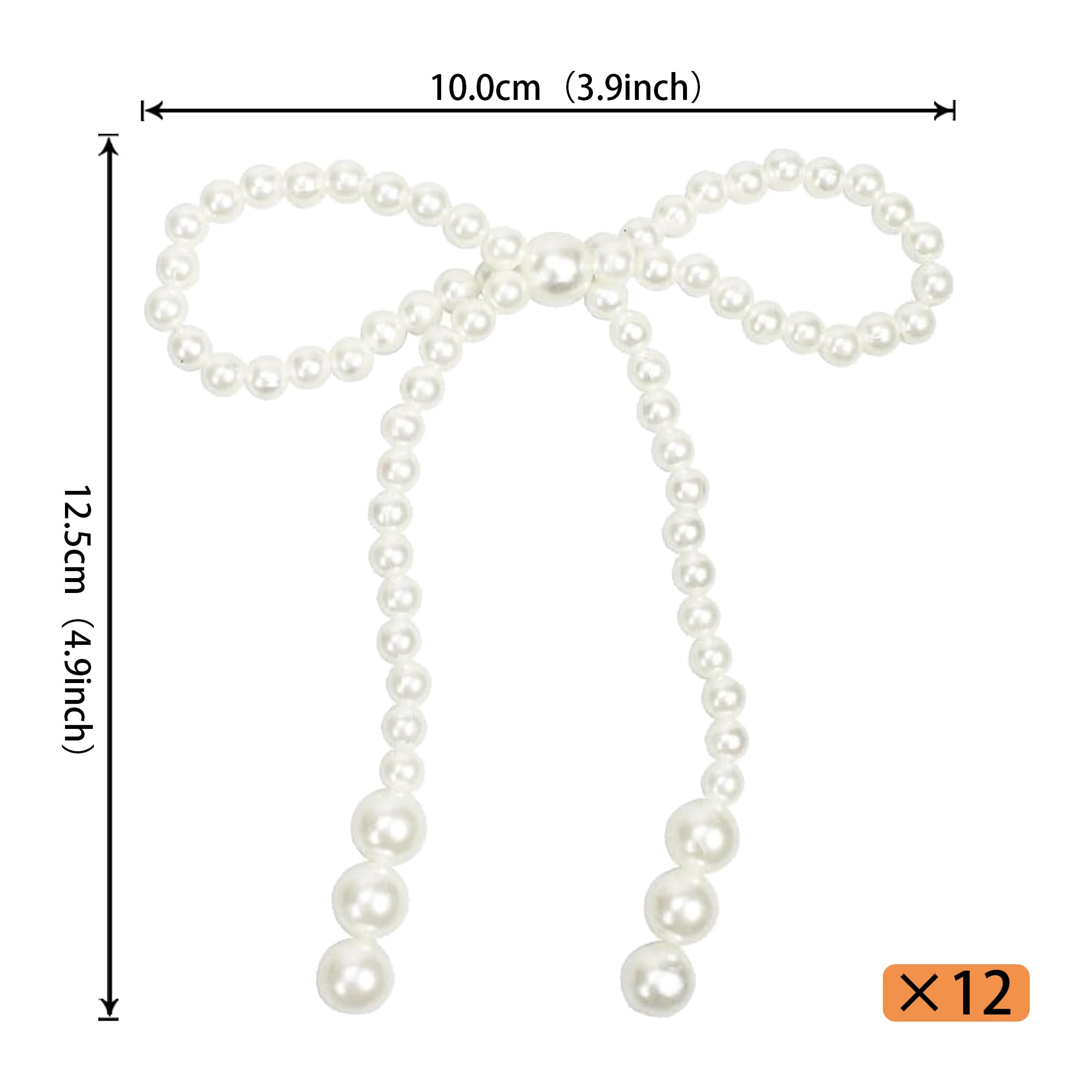12 Pcs Pearl Bows For Bouquets - Satin Ribbon Bowknot Cake Toppers For Wedding, Birthday, Bridal Shower Decor - View #10