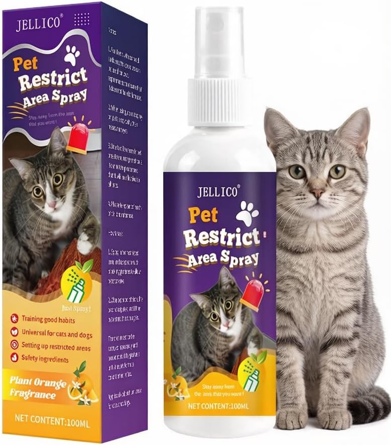 Cat Repellent Spray, Natural Citrus Scent - Cat & Dog Training Aid to Protect Furniture, Set Boundaries, Non-Toxic Deterrent, 100ml