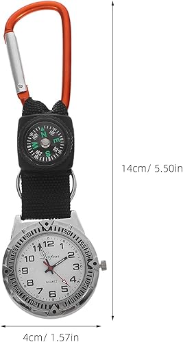 Miniatura 2 de Elegante reloj de enfermera con brújula, diseño de mosquetón para uso al aire libre, ideal para enfermeras y aventureros