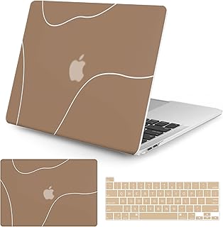 Seorsok Compatible with MacBook Pro 13 inch Case M2 2022, 2021, 2020-2016 A2338 M1 A2251 A2289 A2159 A1989 A1708 A1706,Plastic Hard Shell&Keyboard Cover,Brown