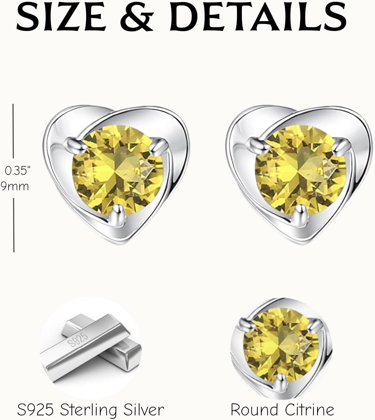 Dreamboat Heart Birthstone Stud Earrings Sterling Silver Birthstone Earrings Heart Earrings Jewelry for Women