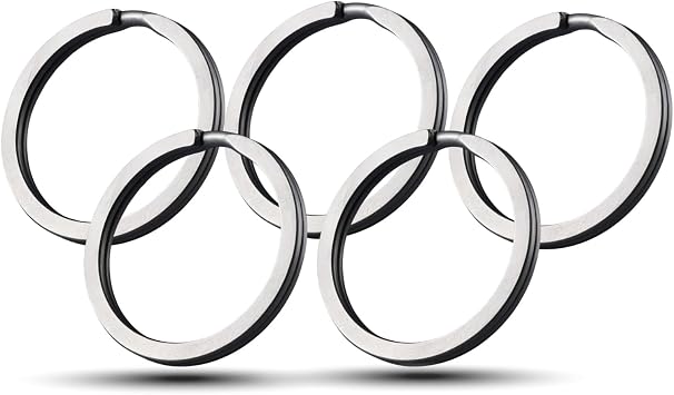 5-Pack Titanium Key Rings 25mm - Ultralight GR2 Titanium Split Rings for Car Keys, Fobs & EDC Gear - Rustproof Minimalist Keychain Organizer for Family & Outdoor Use