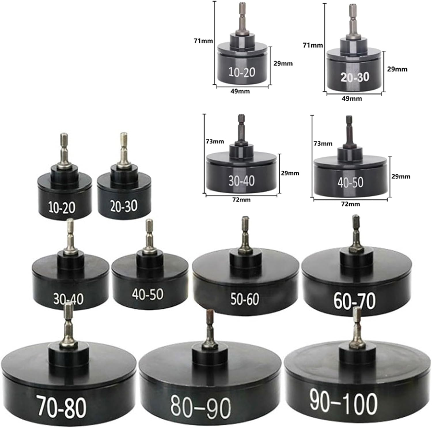 Electric Handheld Screw Capper, Cordless Screw Capper with 12 Pcs Screwing Heads, Bottle Capping Machine,350-1350 RPM Speed,Auto-Stop and Reverse Function,for 10-100mm Diameter