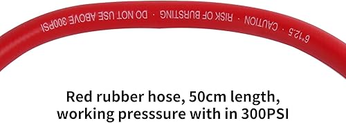 Miniatura 5 de Solimeta Bayonet Style Inflador Gauge, portabrocas inflador de neumáticos, portabrocas rectas, 20 pulgadas, rojo Hos, rango 10-130 psikpa