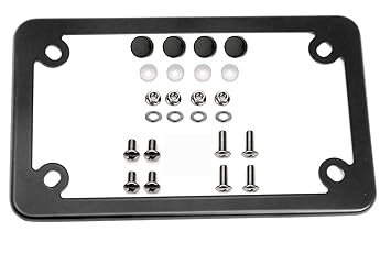 LFPartS Black Motorcycle Stainless Steel License Plate Frame