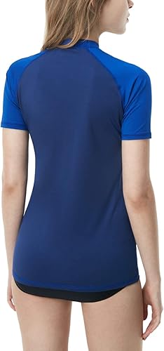 Miniatura 2 de TSLA - Camiseta de protección para natación de manga corta con protección UV  SPF  UPF 50+ para mujer