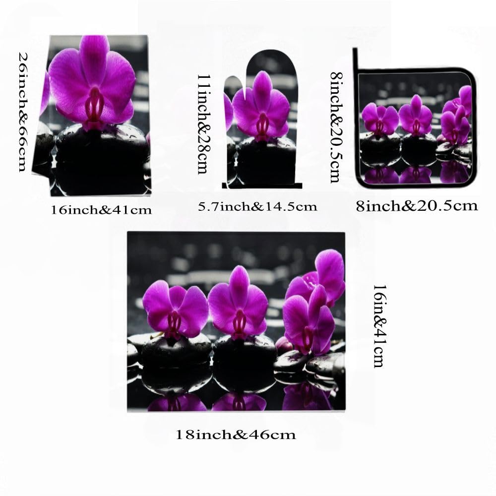 9PCS Viola Orchidea Zen Cucina Decor e Accessori Set