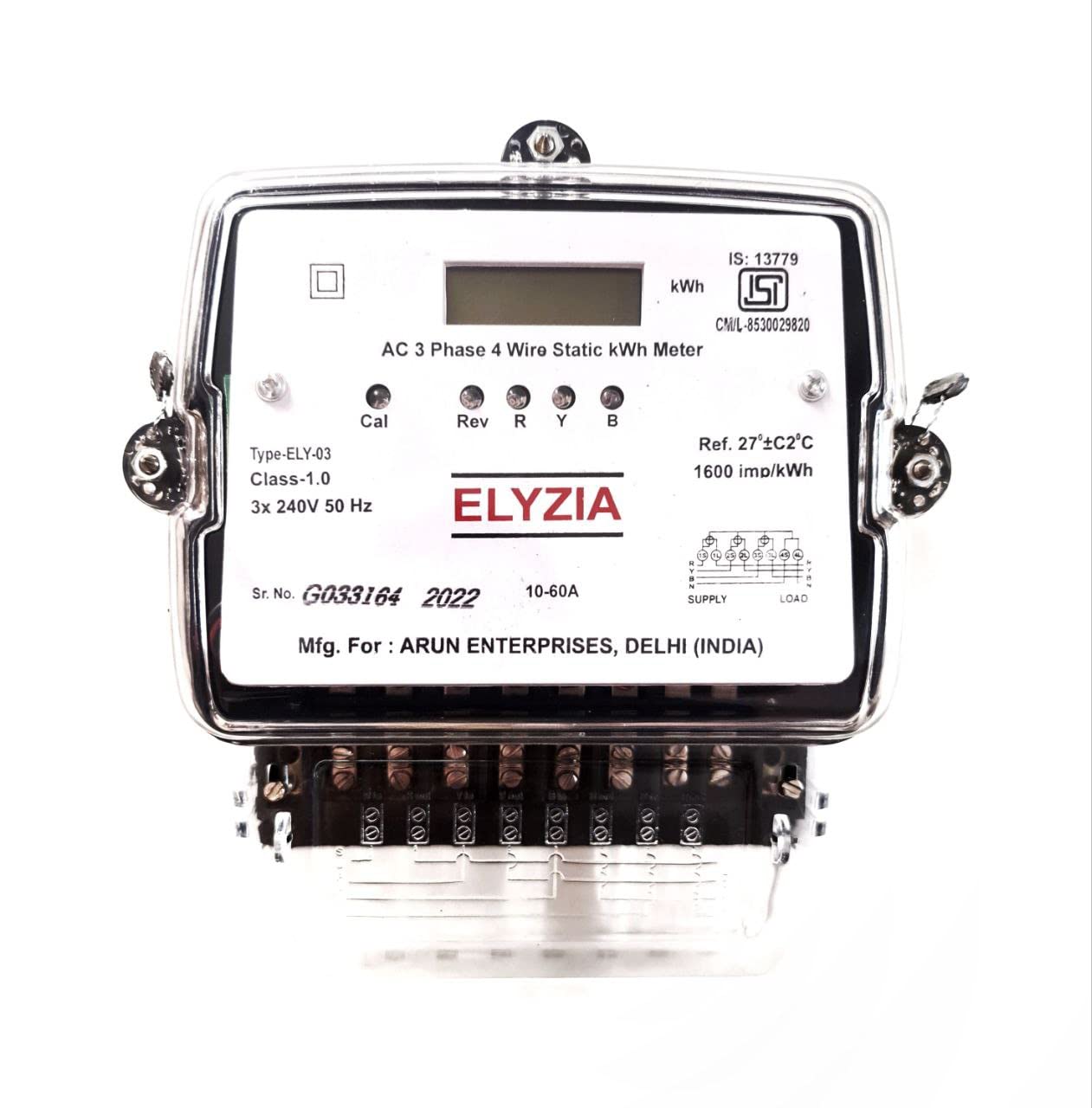 ELYZIA THREE PHASE 4 Wire 10-60 A Electronic Energy KWH Meter LCD DISPLAY (Sub Meter) (B09NJBVJQ4) Amazon Price History, Amazon Price Tracker