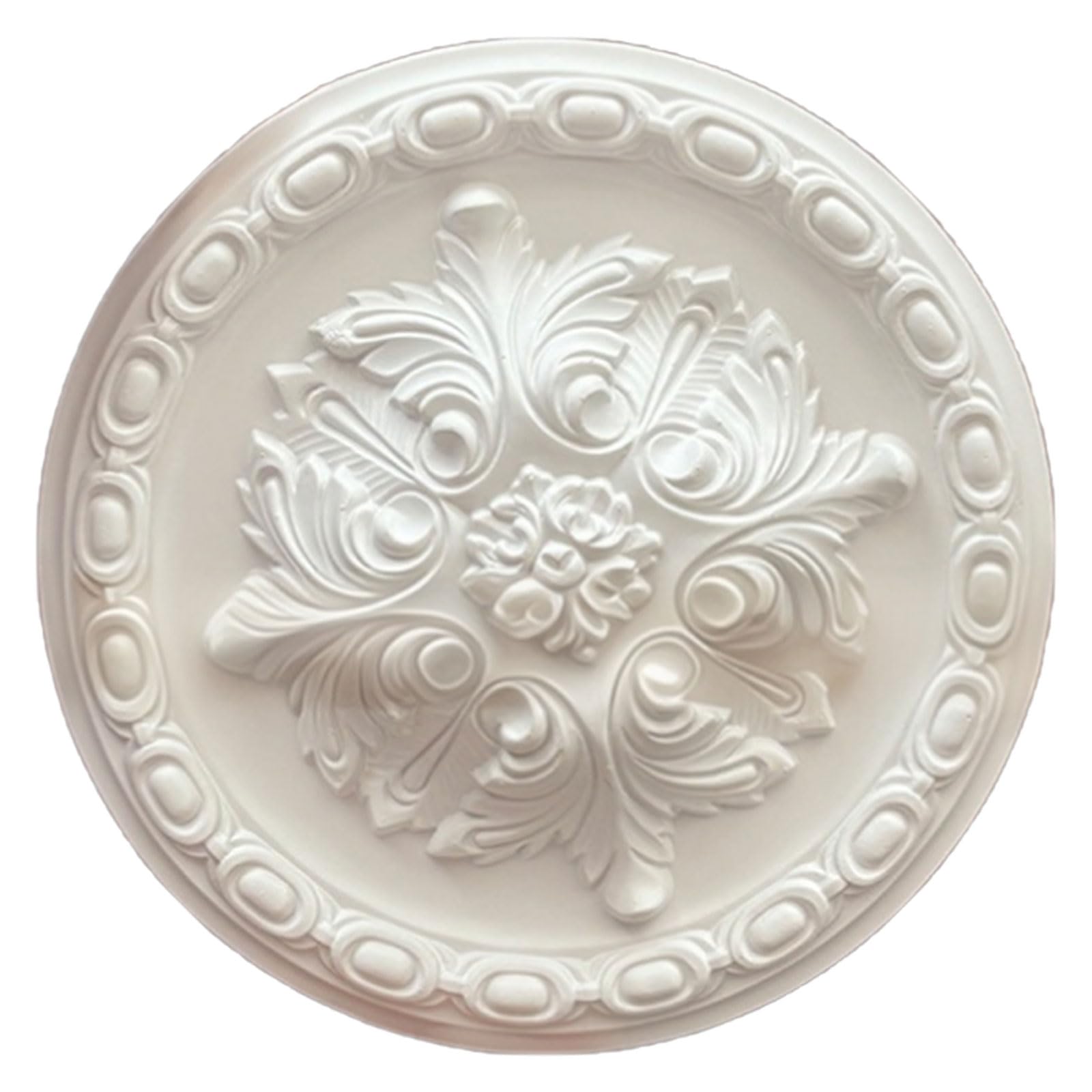 Foelanne White X Round Pu Ceiling Medallion White 29-62Cm(,29Cm)