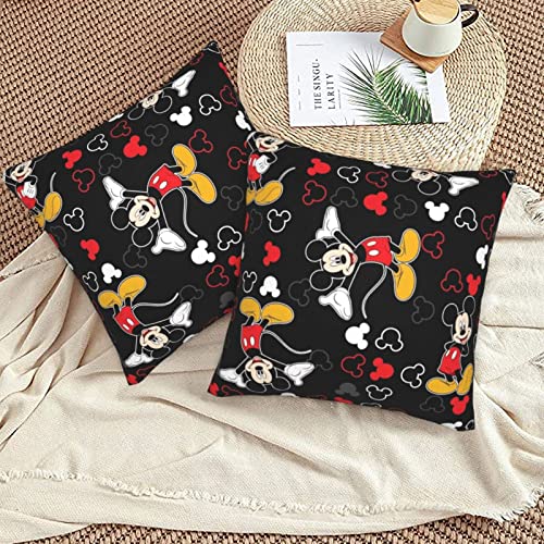 Cute Throw Pillow Covers Pack Of 2 Pillow Case Anime Cartoon Standard Couch Pillow Cover For Living Room Bedroom Home Minimalist Decorations 18 X 18 Inch (Black) #TOP2