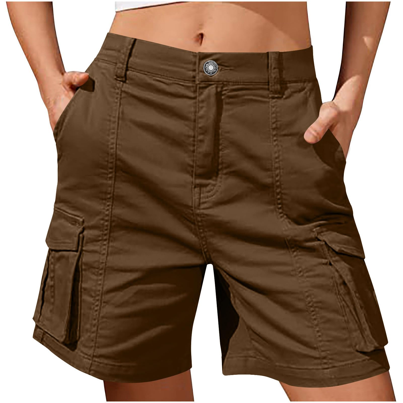 RLEHJN Cargo Shorts Damen,Sommer Kurze Cargohose Outdoor Arbeitshose Kurz Jeans Bermudas Knielang Stoffhose Wandershorts Trekkinghose Y2k Sommershorts Baggy Freizeitshorts Jorts mit Multi Taschen