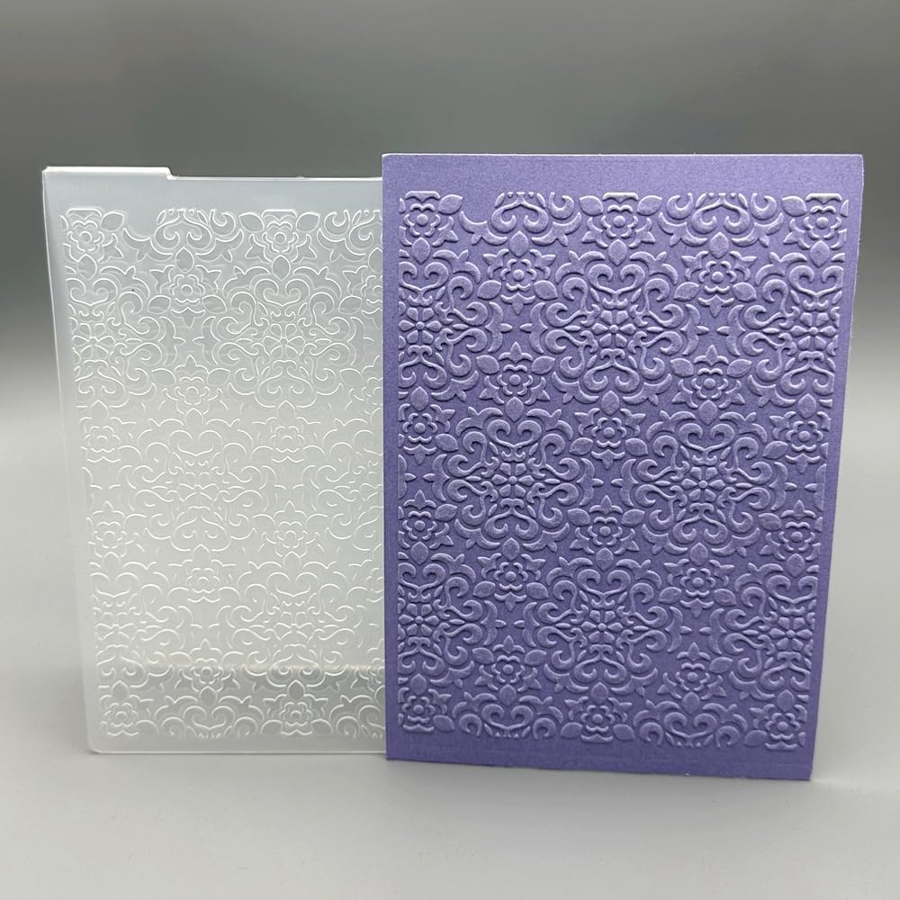 3D Plastic Embossing Folder Template Small Classic Pattern Texture 4.13x5.71 Inch for Card Making DIY Scrapbooking Paper Crafting Handmade Crafts Scrapbooking Arts Supplies Scrapbook Decor